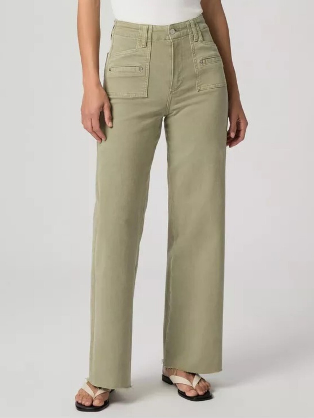 PAIGE Anessa 31 Inch Wide Leg Jean - Vintage Oak Moss